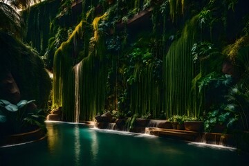 waterfall in the park. Generative AI