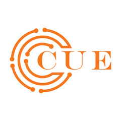 CUE letter design. CUE letter technology logo design on white background. CUE Monogram logo design for entrepreneur and business