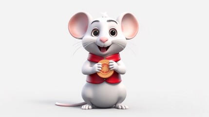 Lunar New Year Chinese zodiac sign year of the rat Ai Generative