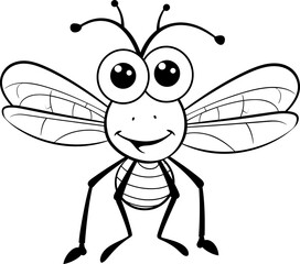 Mosquito animal coloring page black and white