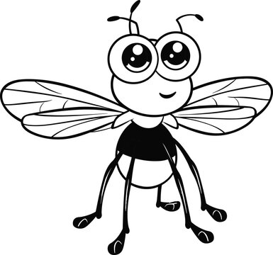 Mosquito animal coloring page black and white