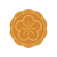 Moon cake vector. Moon cake, traditional Chinese round pastry eaten during Mid Autumn Festival.