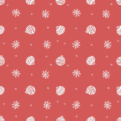  Seamless christmas pattern. New year background. Doodle illustration with christmas icons