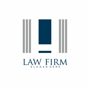 Law firm logo design with pillar and letter H in negative space.