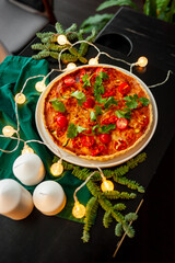 Traditional Christmas or New Year's pie.