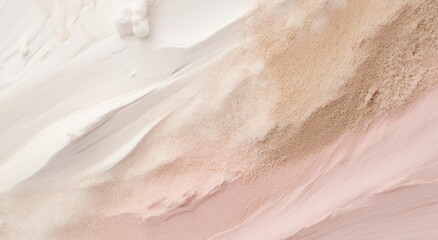 a close up of sand with white and pinks in the background