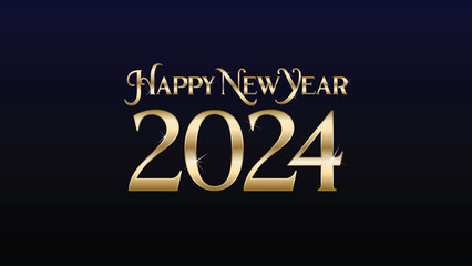 Gold Numbers for calendar cover purposes. Posters, Banners, Social Media, Greeting or Other Design Assets. Vector illustration of Happy New Year 2024.