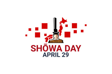 Translation: Shōwa Day. Happy birthday of Emperor Shōwa (Shōwa Day) vector illustration. Suitable for greeting card, poster and banner