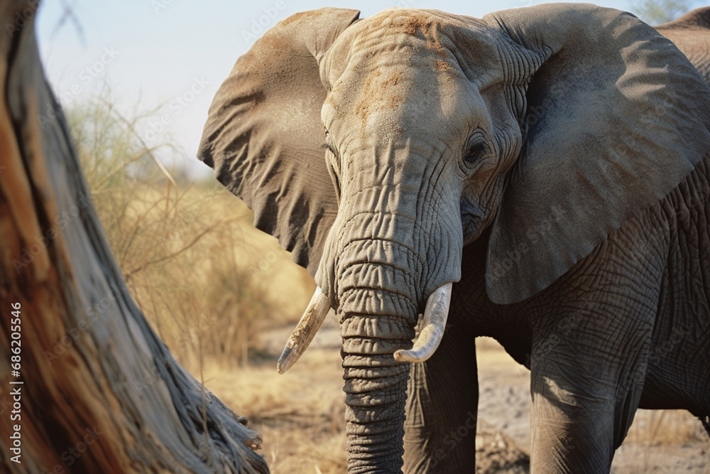 Poster An image of an elephant painting with its trunk, demonstrating the surprising artistic abilities of these intelligent and dexterous creatures.