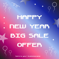 Happy New Year 2024 social media post design