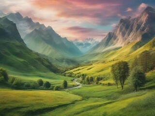 Fototapeta premium landscape with mountains