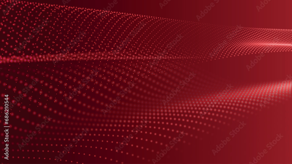 Poster abstract digital particle wave. futuristic dotted wave. big data digital code. technology or science