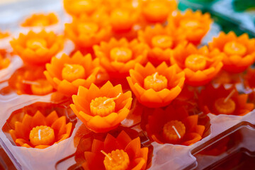 krathongs Colorful flower candle. Worshiping sacred things by floating krathongs.