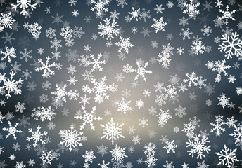 Christmas background with snow falling on the blurred background. Snowflakes soaring on the soft background.