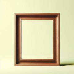 wooden picture frame isolated green