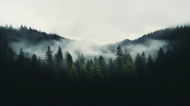 Fototapeta Foggy forest 