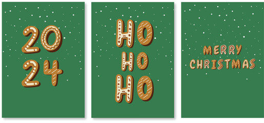 Merry Christmas greeting card. Vector design. Christmas red stylish hand written card.