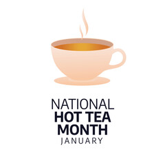 Flyers honoring National Hot Tea Month or events associated with it can utilize vector pictures regarding the month. design of flyers, celebratory materials.