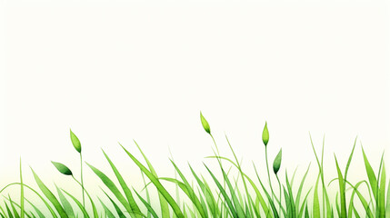 Obraz premium Watercolor sketch with green grass