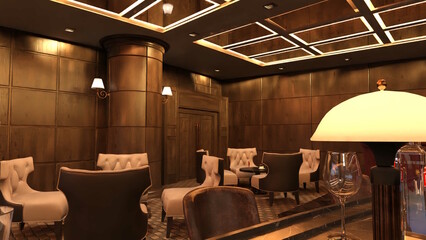 オンラインミーティング用背景 テレビ会議背景用 ZOOM会議背景用 CG  夜 ホテル バー ラウンジ night LOUNGE CG video conferencing background