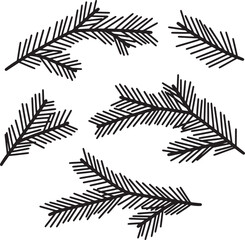 Vector silhouette pine fir branches. Christmas tree branches. EPS10 - 686216301