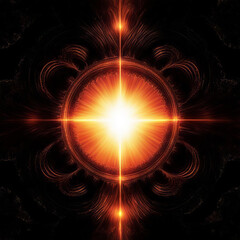 Obraz premium Fractal light rays from the sun