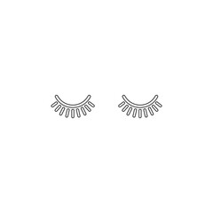 Closed eyes icon. Makeup and eyelid symbol. Flat design. Stock - Vector illustration