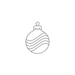 Christmas ball icon on white. Vector