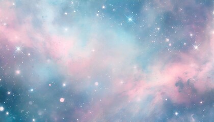 abstract pastel pale blue pink galaxy nebula background - Powered by Adobe
