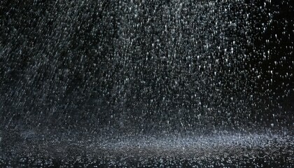 falling rain drops on a black background graphic resource for installation or blank for design ai generated - obrazy, fototapety, plakaty
