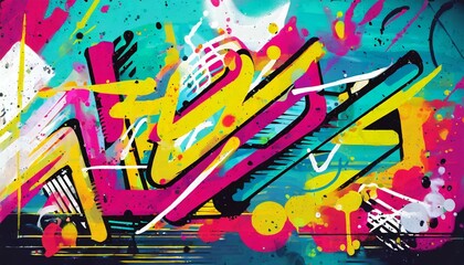 graffiti style design background in bright colors