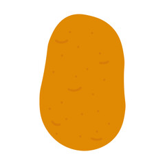 Potato colored hand drawn isolated icon, Scalable print ready vector illustration in trendy flat style design.