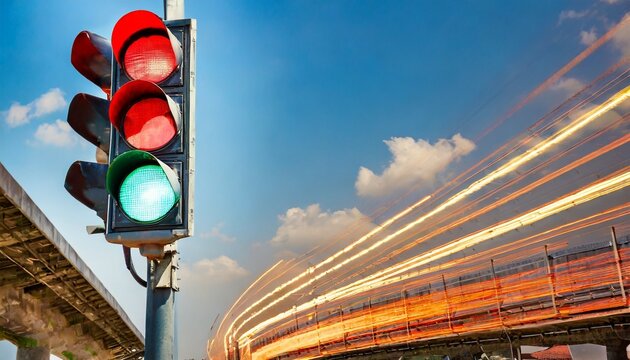 red traffic light prohibiting motion signal