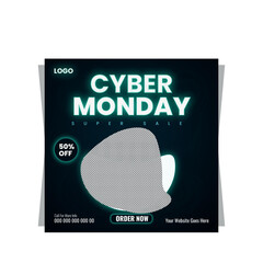 Cyber monday social media post template