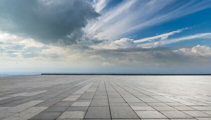 floor background with dramatic sky clouds empty panoramic horizon landscape