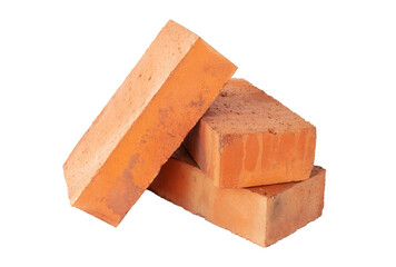 solid fireproof clay brick used for the construction of fireplaces and stoves, on an isolated white...