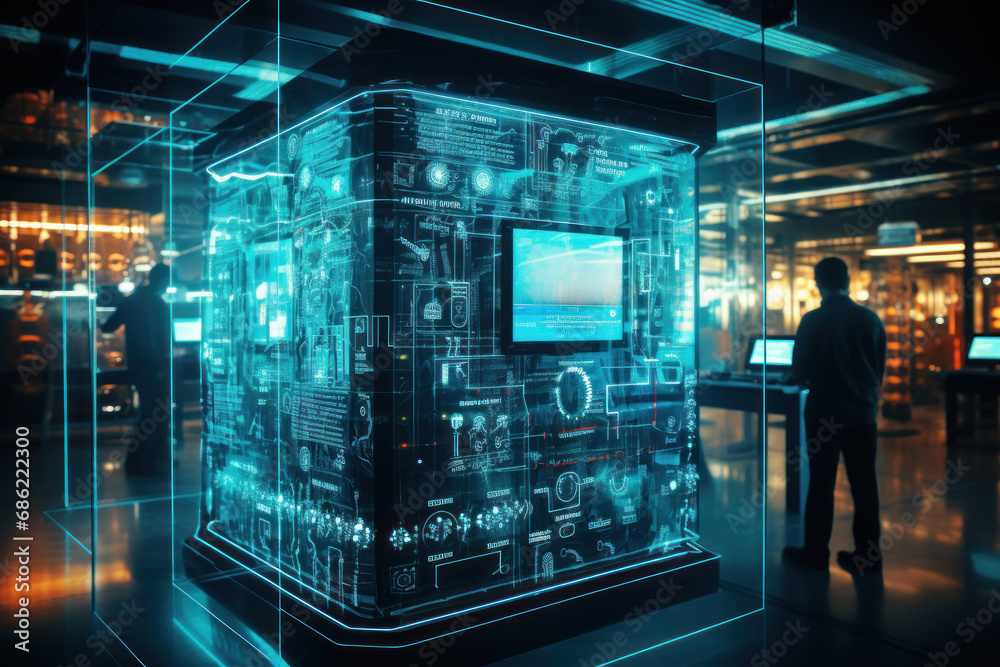 Aufkleber a high-tech security and access control system, emphasizing the importance of data security and prot