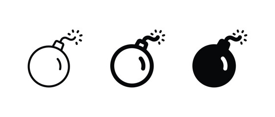Bomb icon set vector illustration for web, ui, and mobile apps - obrazy, fototapety, plakaty