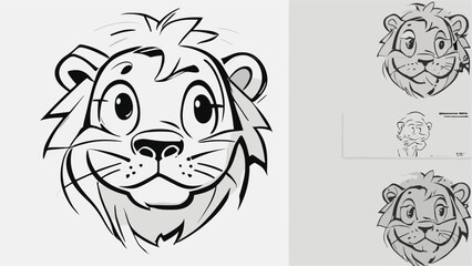 Lion cartoon character vector image. Illustration of cute lion design graphic on the white background