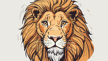 Lion cartoon character vector image. Illustration of cute lion design graphic on the white background