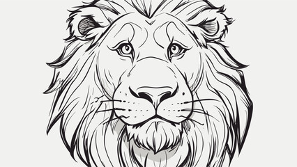 Lion cartoon character vector image. Illustration of cute lion design graphic on the white background