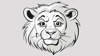 Lion cartoon character vector image. Illustration of cute lion design graphic on the white background