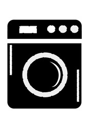 Black and white icon - washing machine