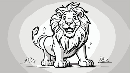 Lion cartoon character vector image. Illustration of cute lion design graphic on the white background
