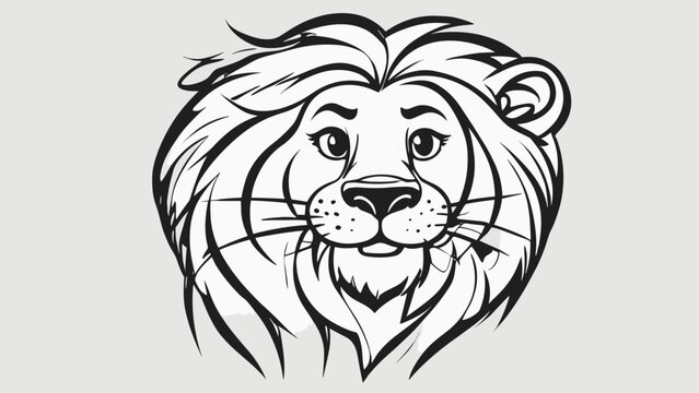 Lion cartoon character vector image. Illustration of cute lion design graphic on the white background