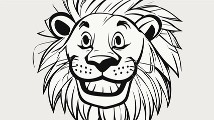 Lion cartoon character vector image. Illustration of cute lion design graphic on the white background