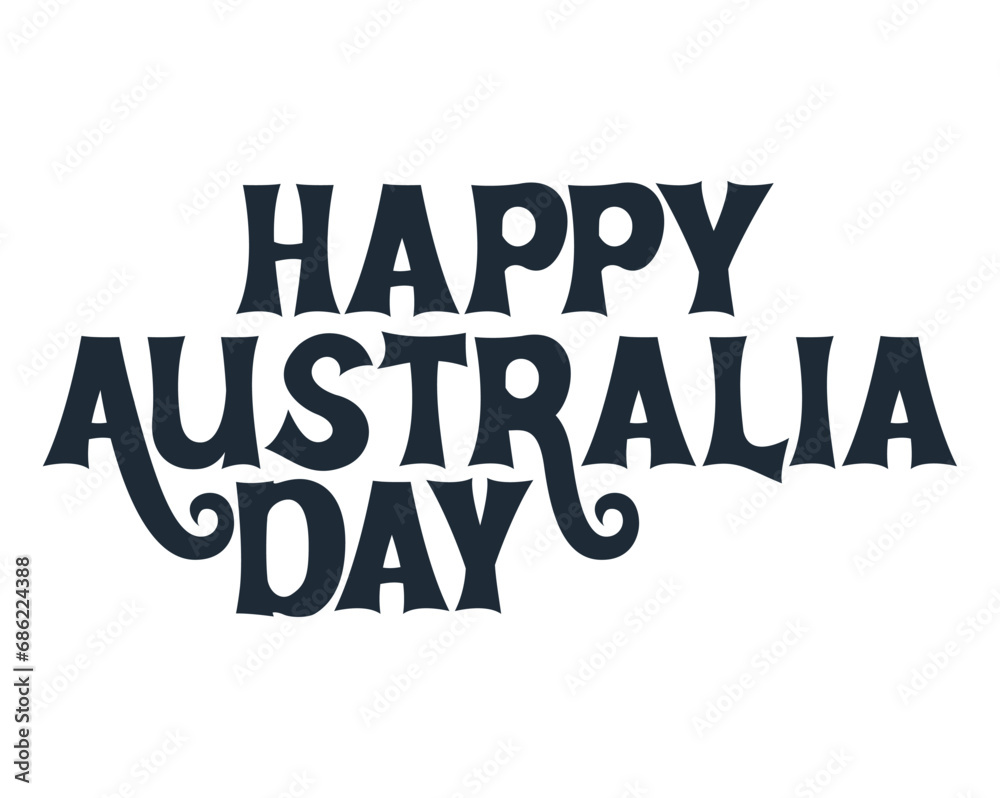 Sticker australia day lettering message