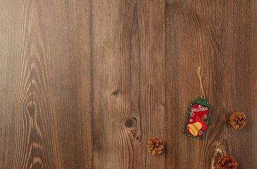 Christmas wood background. Welcome. Space for text