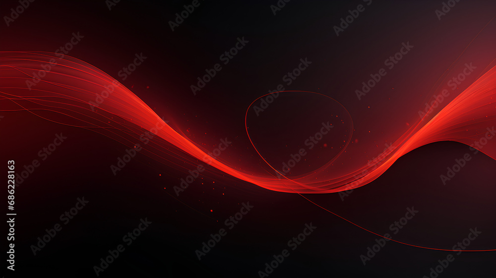 Wall mural red line with abstract shape. plain background.
