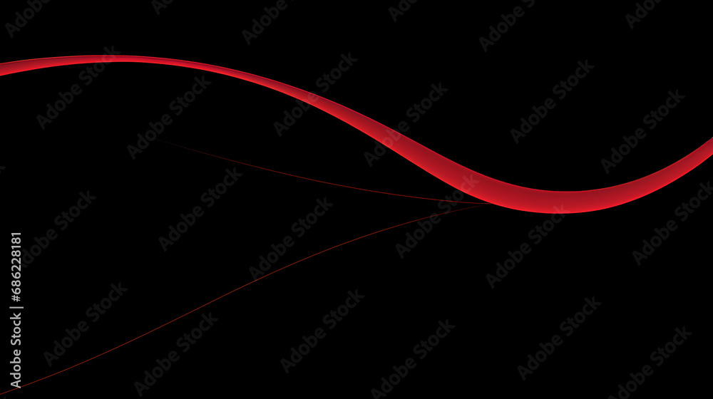 Wall mural red line with abstract shape. plain background.